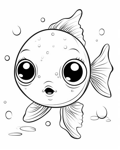 baby fish coloring page