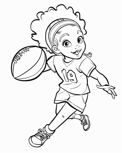 coloring page of a football player