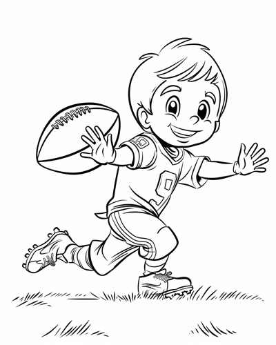 coloring page of a football player