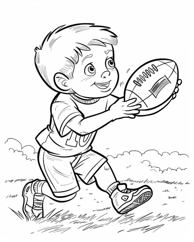 coloring page of a football player