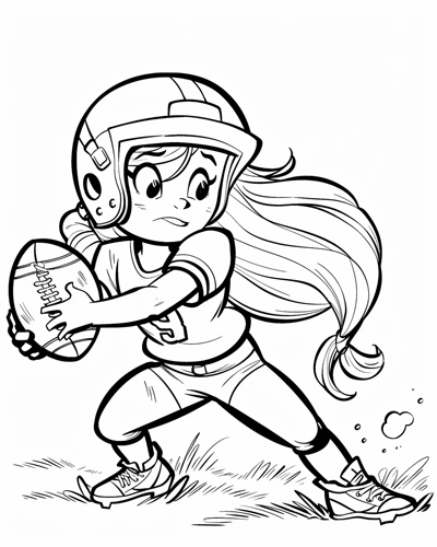 coloring page of a football player