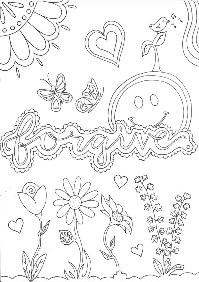 forgive word art coloring page