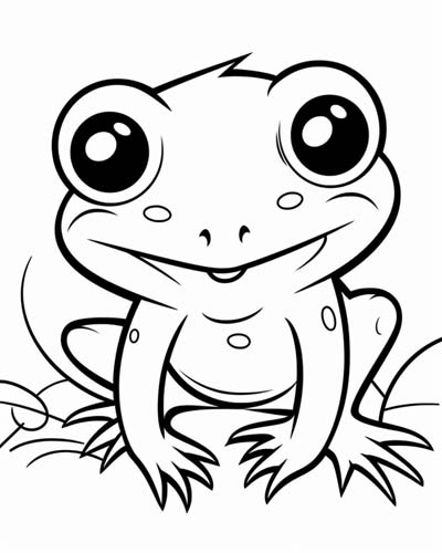 baby frog coloring page