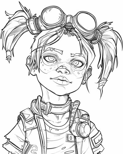 Gaige from borderlands coloring page