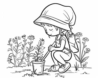 gardening coloring page