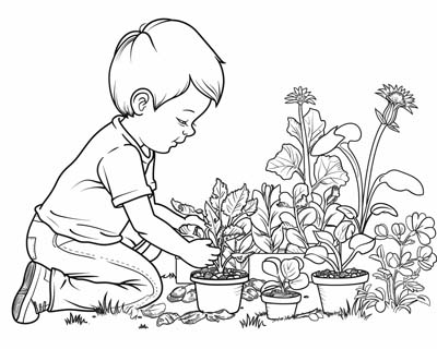 gardening coloring page