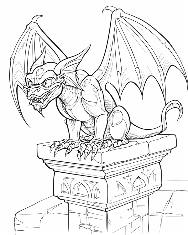 gargoyle coloring page