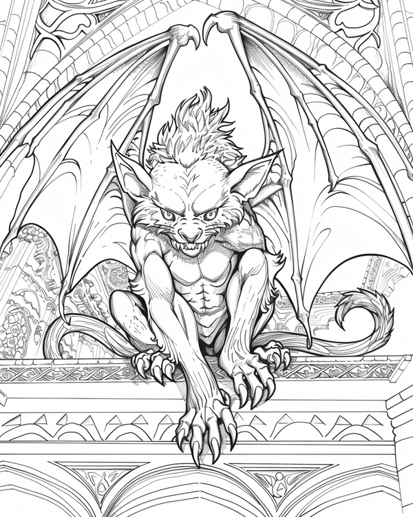 gargoyle coloring page