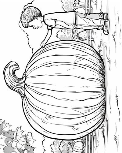 coloring page of the giant pumpkin contest