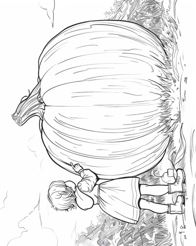 coloring page of the giant pumpkin contest