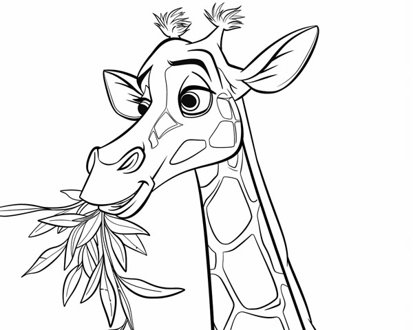 world animal day coloring page of a giraffe