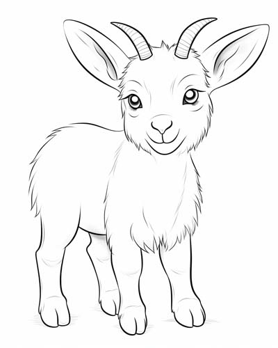 baby goat coloring page