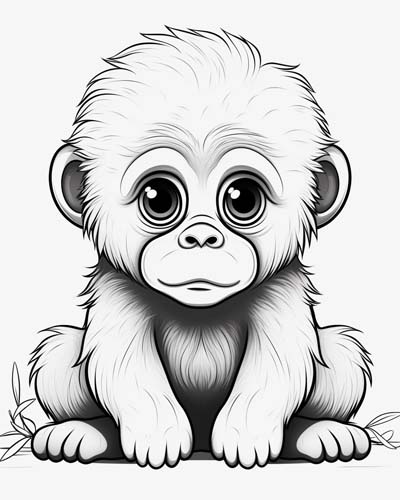 baby gorilla coloring page