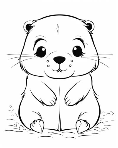 baby groundhog coloring page