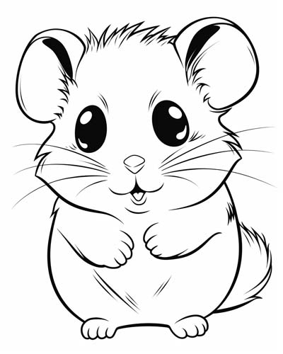 baby hamster coloring page