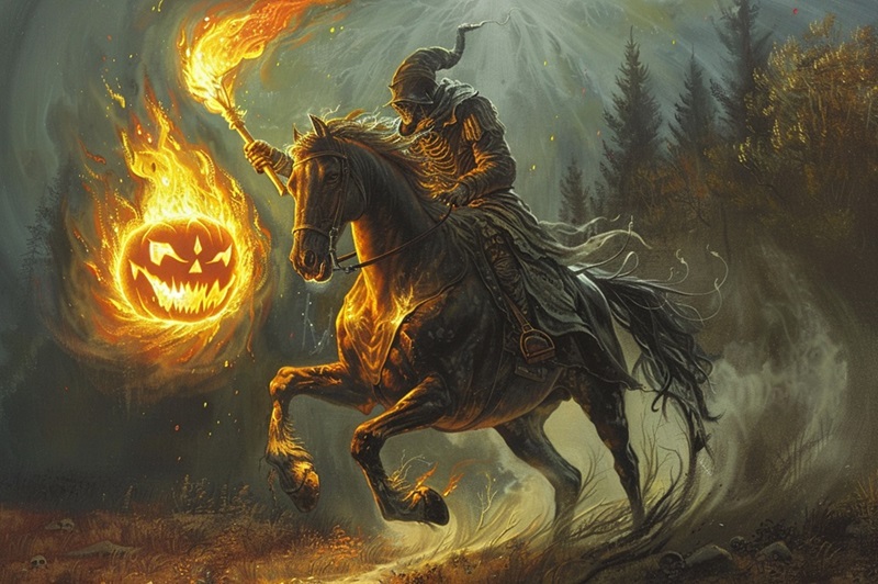 digital artwork of the headless horseman