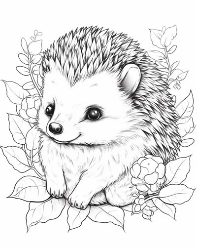 baby hedgehog coloring page