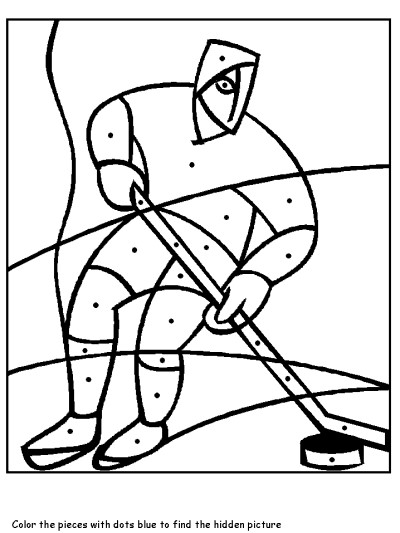 hockey dot puzzle coloring page