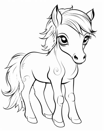 baby horse coloring page