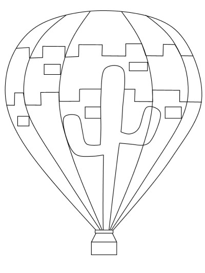 hot air balloon coloring page