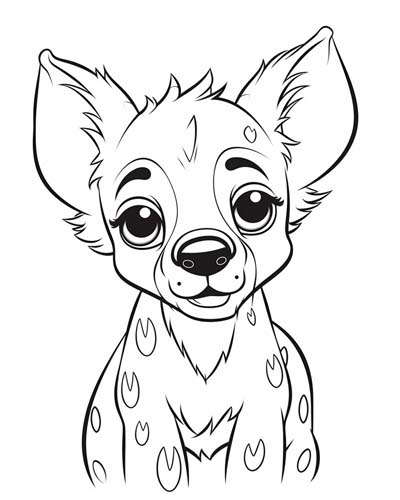 baby hyena coloring page