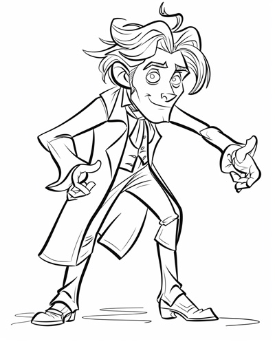 coloring page of Ichabod Crane