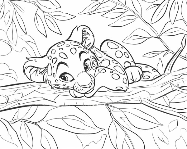 world animal day coloring page of a jaguar