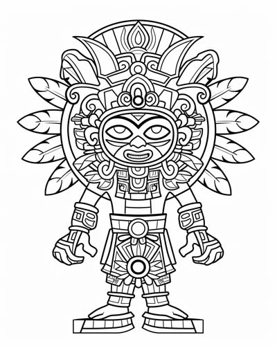 Kinich Ahau coloring page