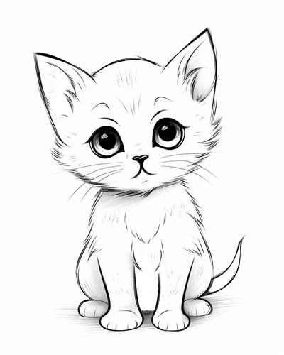 baby kitten coloring page