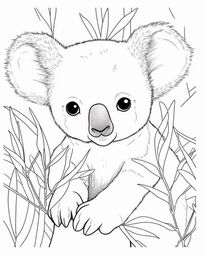 baby koala coloring page