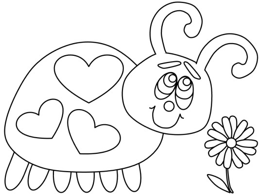 friendly ladybug coloring page