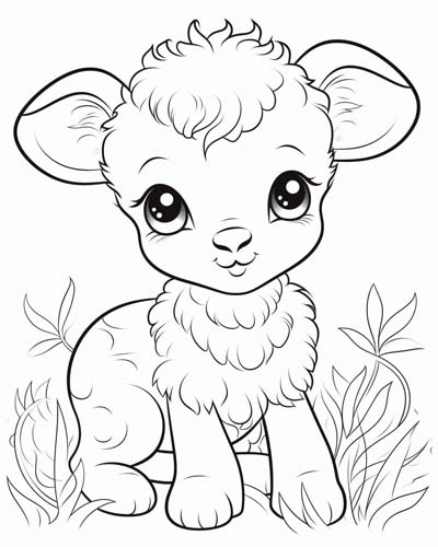 baby lamb coloring page