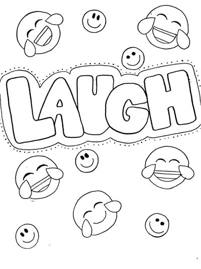 laugh word art coloring page