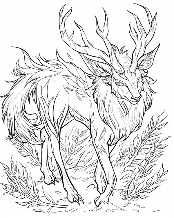 coloring page of a leshy