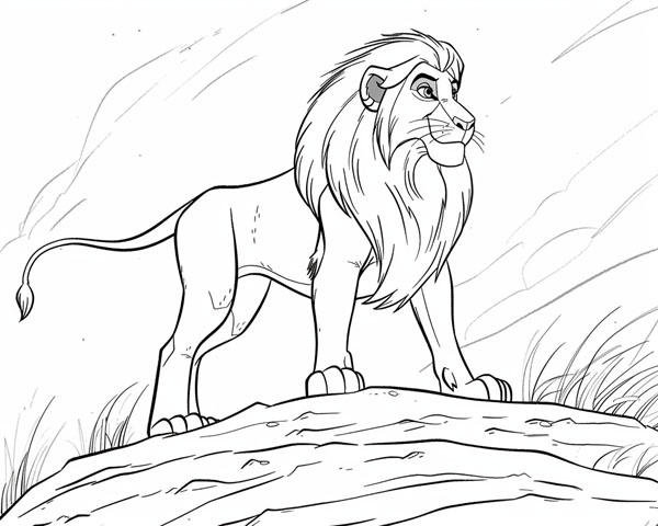 world animal day coloring page of a lion