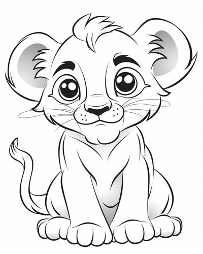 baby lion coloring page