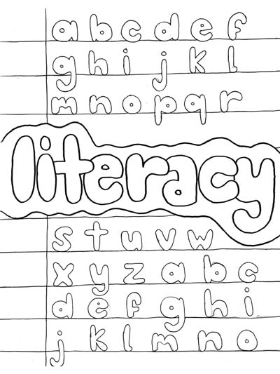 literacy word art coloring page