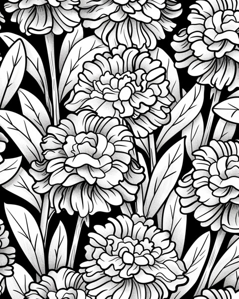 marigolds coloring page