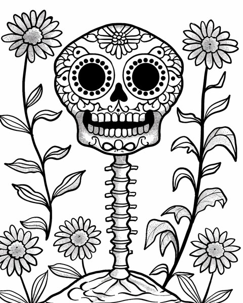 marigolds coloring page