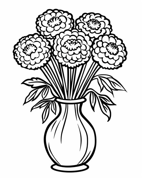 marigolds coloring page