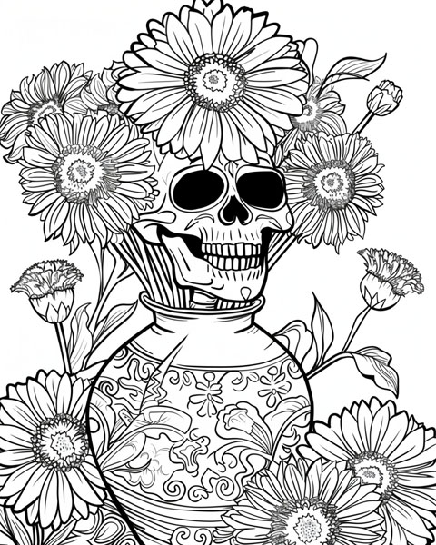 marigolds coloring page