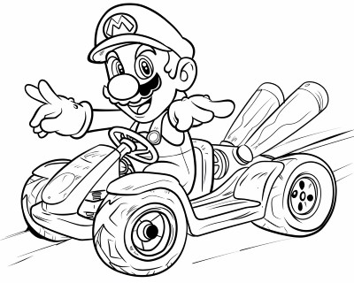 Mario Kart coloring page