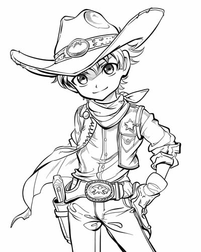 cowboy coloring page