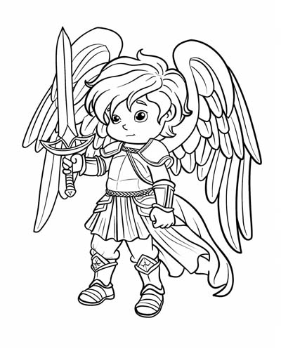  coloring page of the archangel Michael