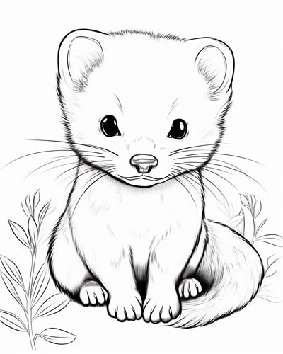 baby mink coloring page