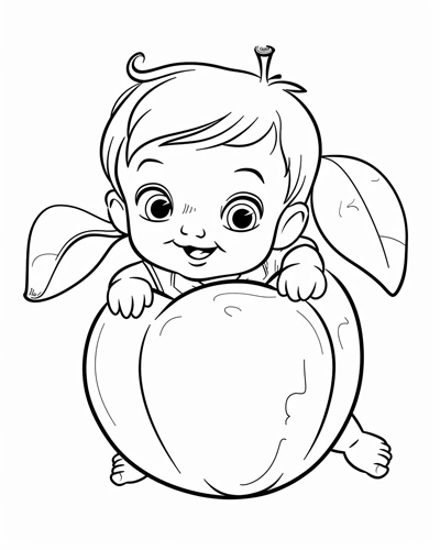 momotaro coloring page