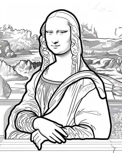 Mona Lisa coloring pages