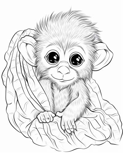 baby monkey coloring page