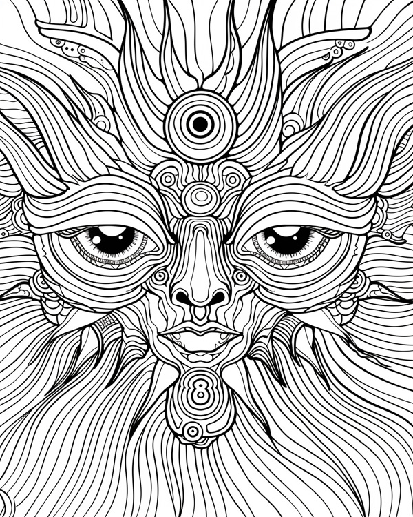 coloring page of a Halloween monster