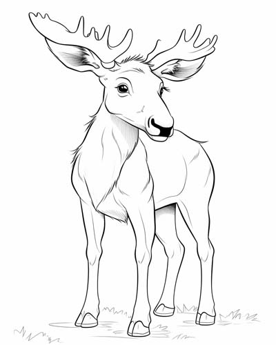 baby moose coloring page